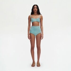 RACHEL COMEY Retro Sexy Keena Bikini Bottom in Aqua Size M- NWOT